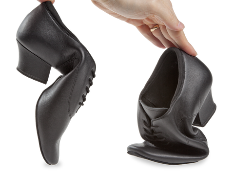 Meeste tantsukingad - must nahk, jagatud tallaga, cuban konts 4 cm