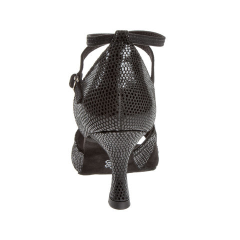 Ladina tantsukingad – seemisnahk, must, konts flare 5 cm ja 6.5 cm