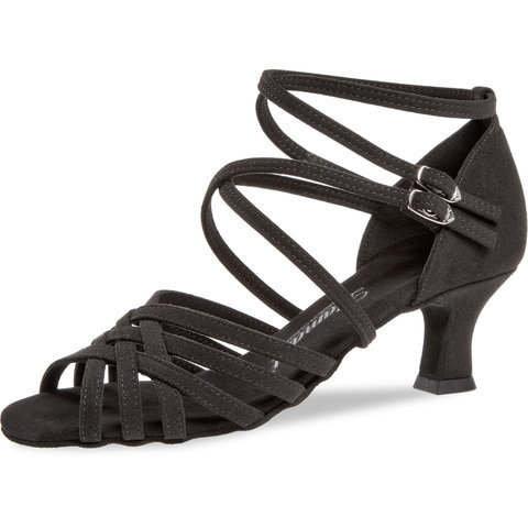 Ladina tantsukingad – nubuknahk, must, latino konts 5 cm, kitsale jalale