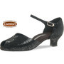 Ladina tantsukingad – seemisnahk, must, spanish konts 4.2 cm, laiale jalale