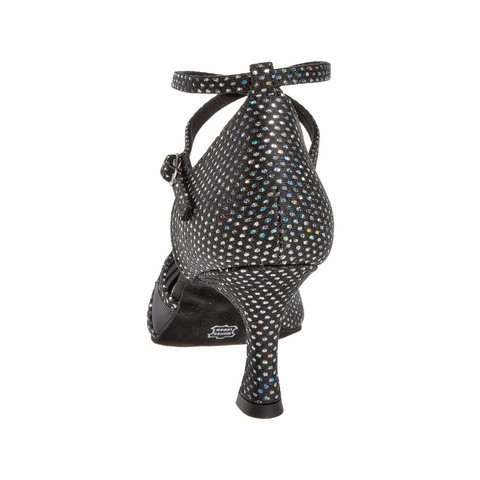 Ladina tantsukingad – must-hõbe, flare konts 5 cm ja 6.5 cm