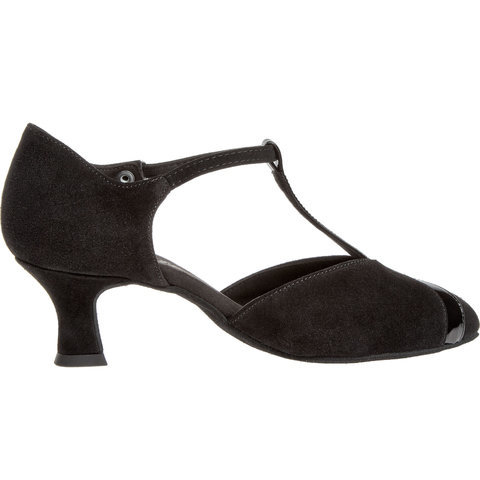 Peotantsukingad - seemisnahk, must, laiale jalale, latino konts 5 cm