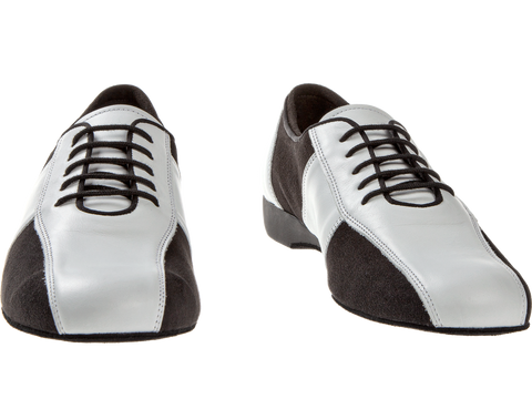 Meeste tantsukingad - must ja valge nahk, laiale jalale, konts 2,5 cm
