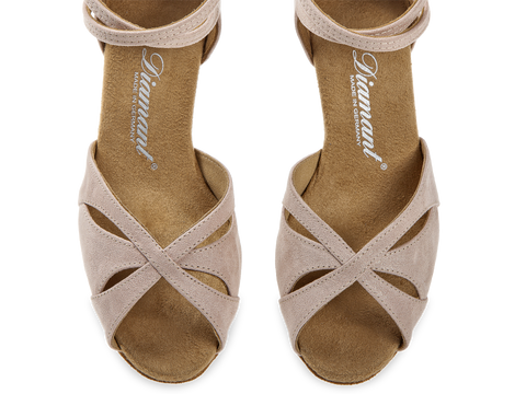 Ladina tantsukingad – nude värvi seemisnahk, flare konts 5 cm