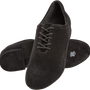 Meeste tantsukingad - Must seemisnahk / must võrgukangas, normaalsele jalale, konts 1,8cm