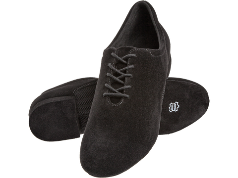 Meeste tantsukingad - Must seemisnahk / must võrgukangas, normaalsele jalale, konts 1,8cm