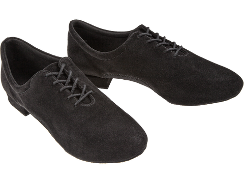 Meeste tantsukingad - Must seemisnahk / must võrgukangas, normaalsele jalale, konts 1,8cm