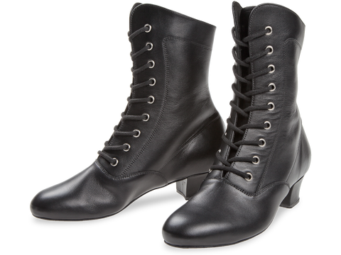 Can-Can tantsusaapad naistele – punasest, valgest ja mustast nahast, normaalsele jalale, 3,7 cm Kuuba kontsaga ja mugava sisetallaga.