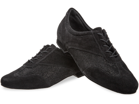 Naiste Tantsukingad – Must Seemisnahk Hõbedase Sädelusega