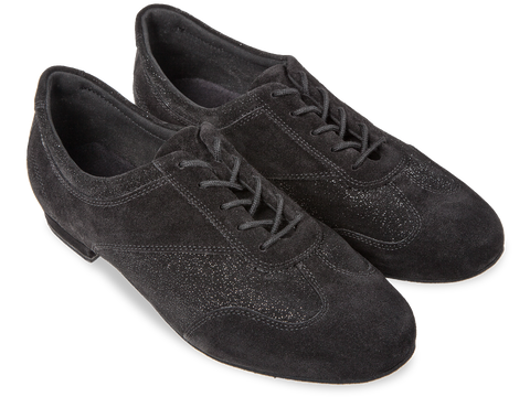 Naiste Tantsukingad – Must Seemisnahk Hõbedase Sädelusega