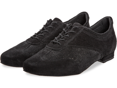 Naiste Tantsukingad – Must Seemisnahk Hõbedase Sädelusega