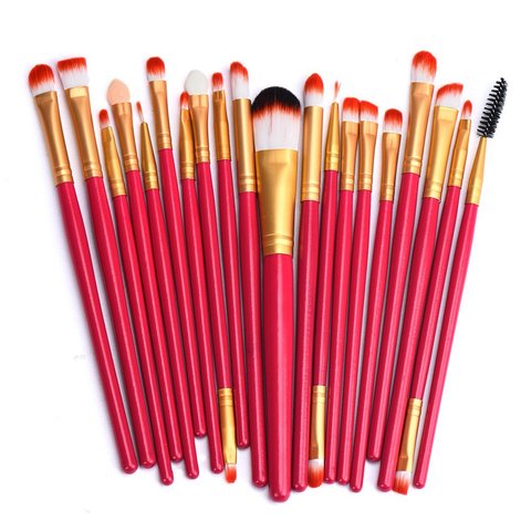 Red 20 Piece Makeup Brush Set - 20 Piece Makeup Brush Set Red 20 Piece Makeup Brush Set - 20 Piece Makeup Brush Set