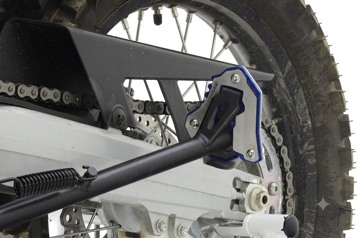 Crosspro extension for side stand foot (blue / brushed stainless steel) Honda CRF 300 Rally 2023