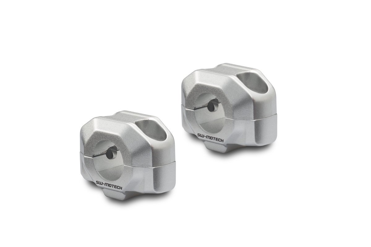SW-Motech bar riser for Ø 22 mm handlebar H=15 mm (silver)