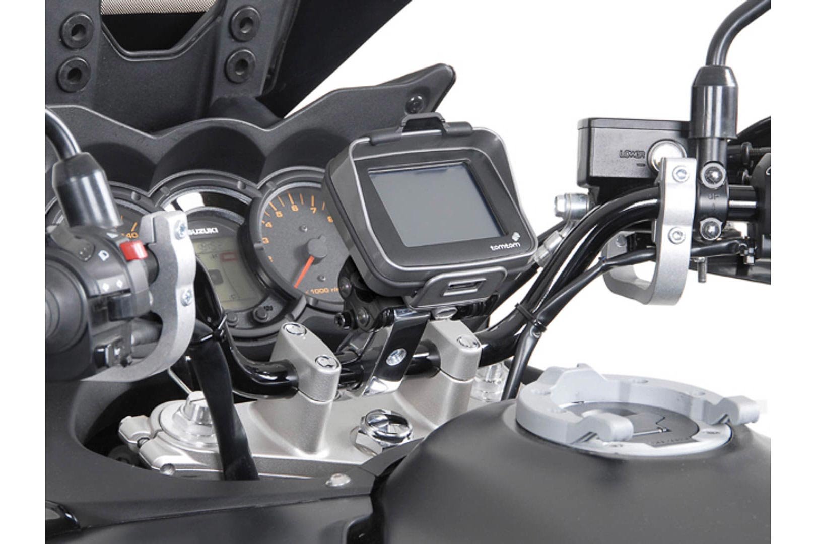 SW-Motech GPS mount with handlebar clamp for 32 mm handlebar (silver)