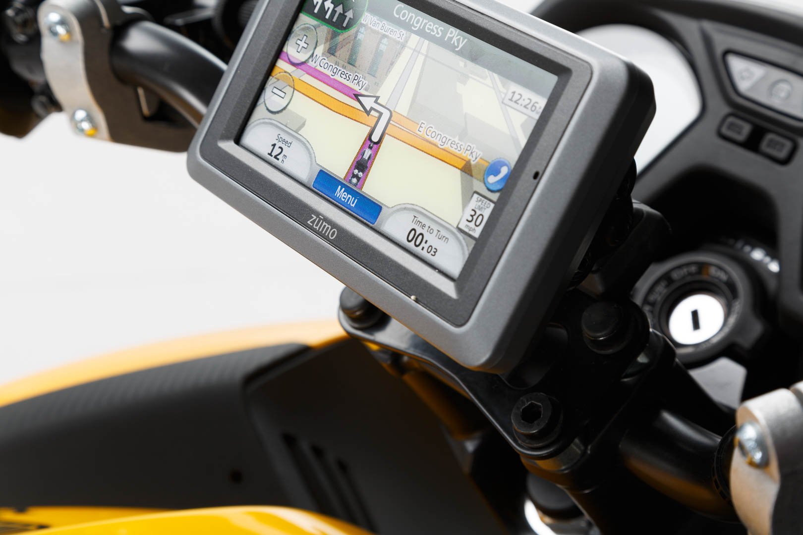 SW-Motech GPS mount for handlebar (black) BMW / Honda / Suzuki models