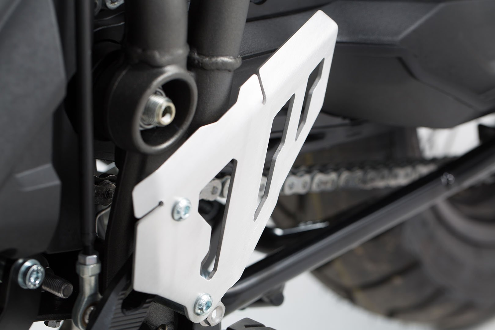 SW-Motech Heel guard left (silver) Triumph Tiger 800 models (10-)