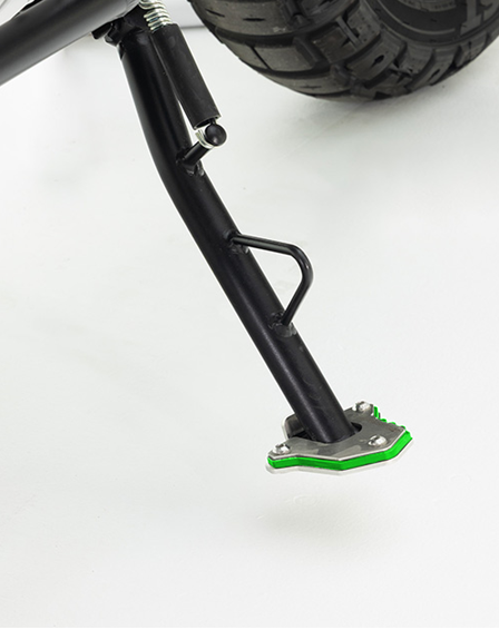 Crosspro jatke sivujalustalle (vihreä / harjattua ruostumatonta terästä) CF Moto 700 MT 2024 / 800 MT-X 2025