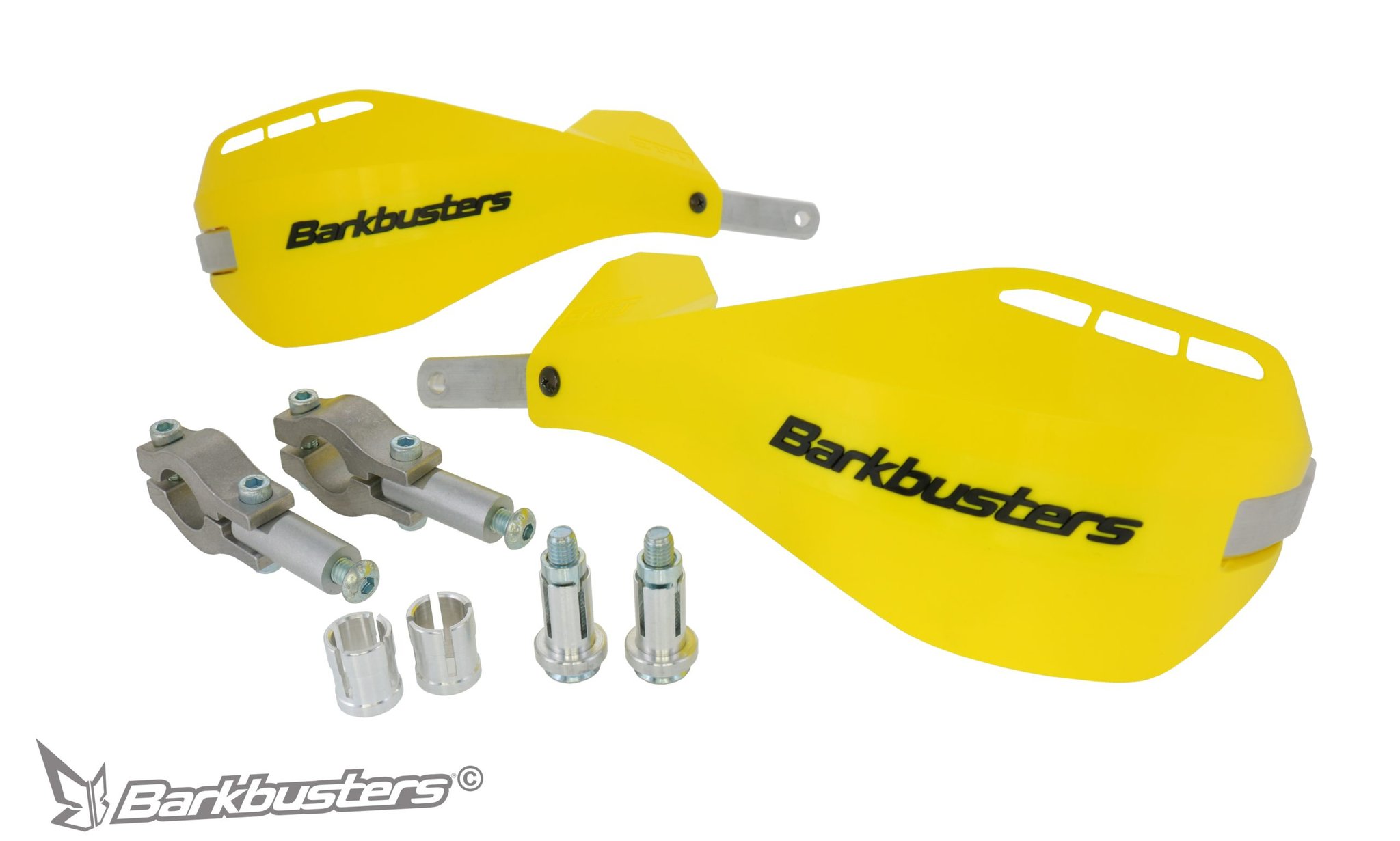 Barkbusters EGO käekaitsmed sirgele 22mm juhtrauale (kahe punkti kinnitus) (kollane)