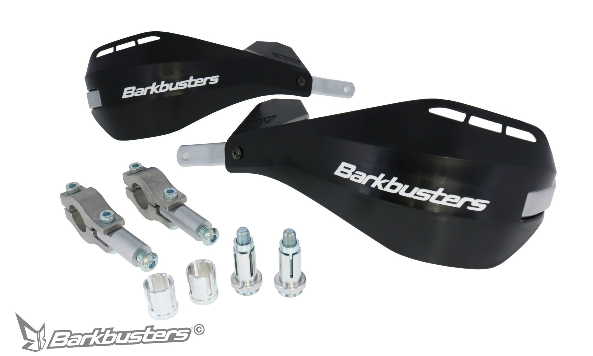 Barkbusters EGO käekaitsmed sirgele 22mm juhtrauale (kahe punkti kinnitus) (must/valge)