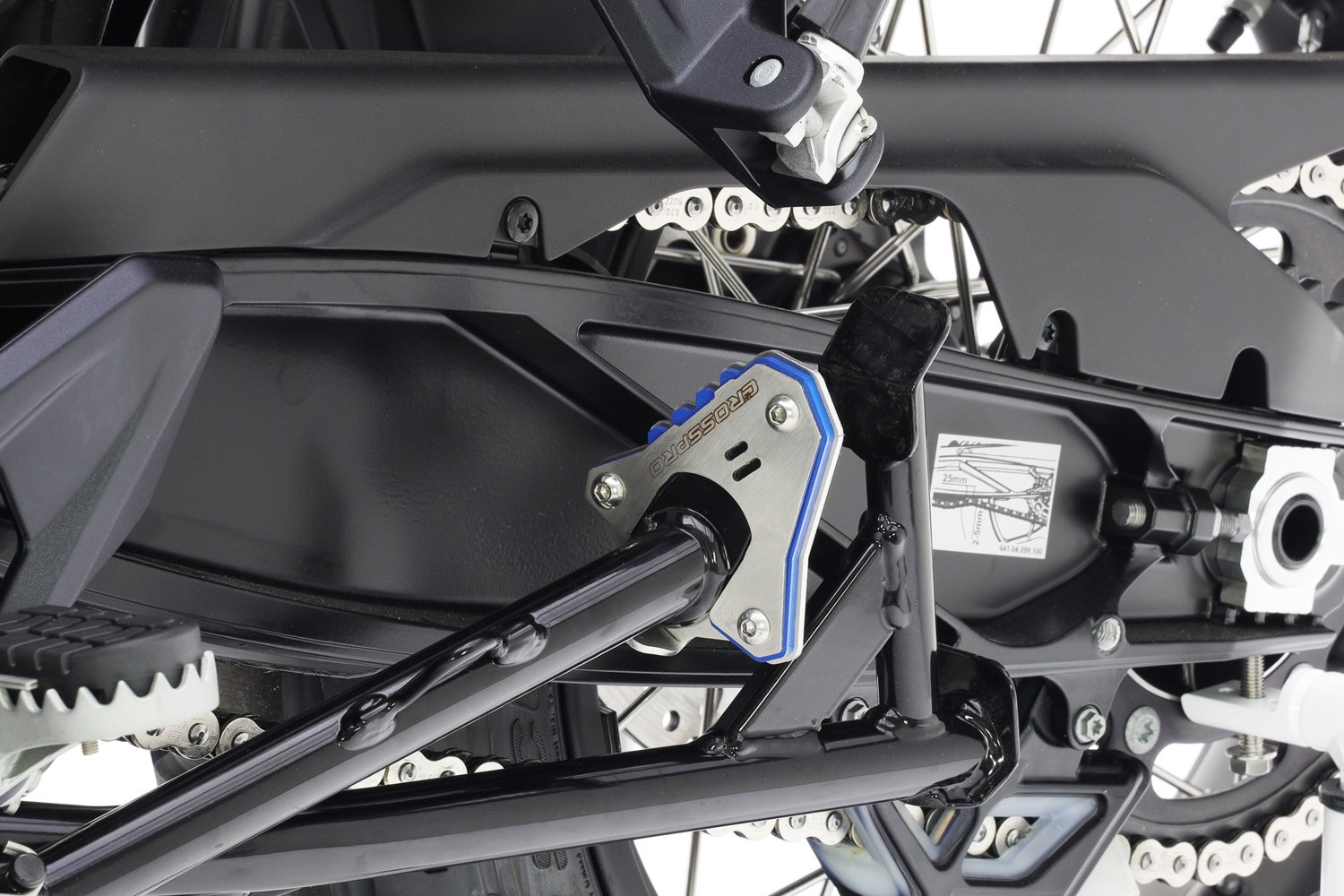 Crosspro разгибание ног стоя (синий / матовая нержавеющая сталь) GasGas ES 700, Husqvarna 701/901, KTM 1290/690/790/890