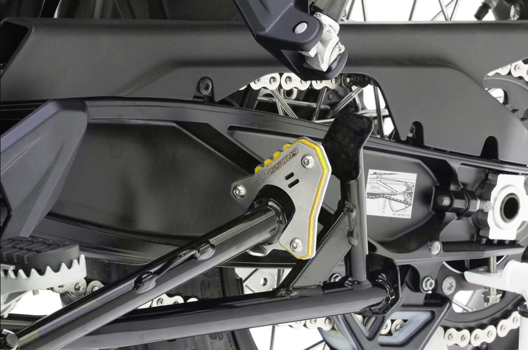 Crosspro разгибание ног стоя (желтый / матовая нержавеющая сталь) GasGas ES 700, Husqvarna 701/901, KTM 1290/690/790/890