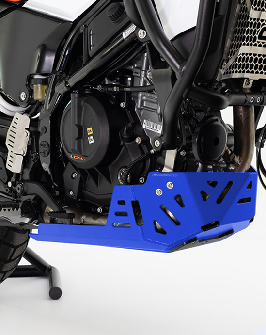 Crosspro alumiininen moottorisuoja (sininen) KTM 390 Adventure X / R (25-)