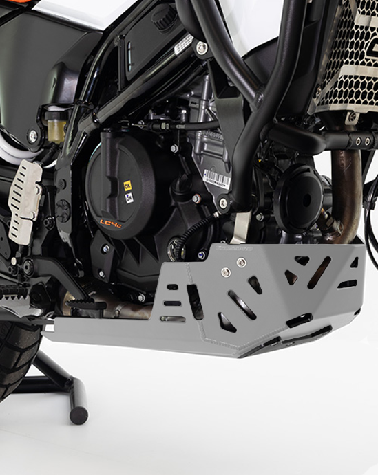 Crosspro alumiininen moottorisuoja (hopea) KTM 390 Adventure X / R (25-)