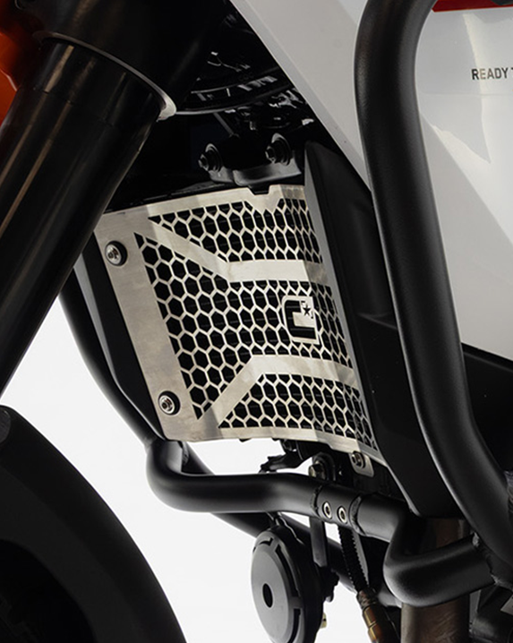Crosspro radiaatorikaitse (harjatud hõbedane) KTM 390 Adventure X / R (25-)