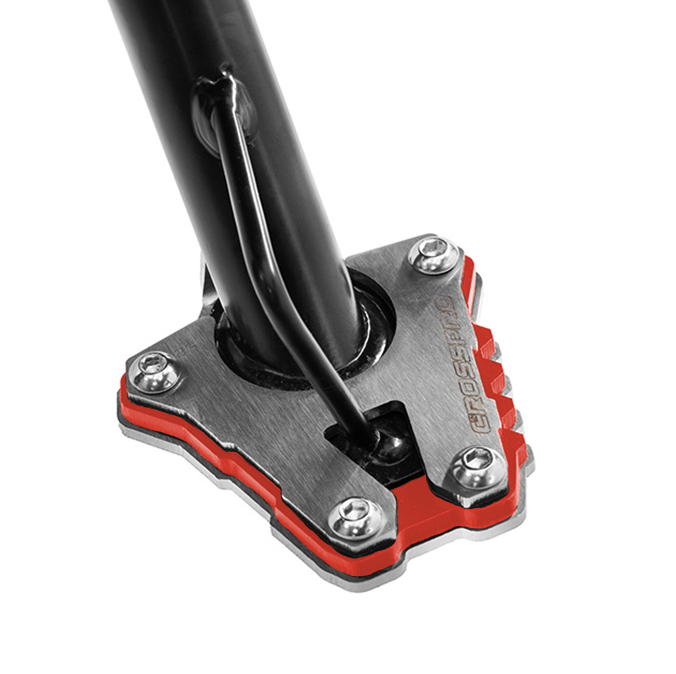 Crosspro extension for side stand foot (red / brushed stainless steel) KTM 390 Adventure R / X (25-)
