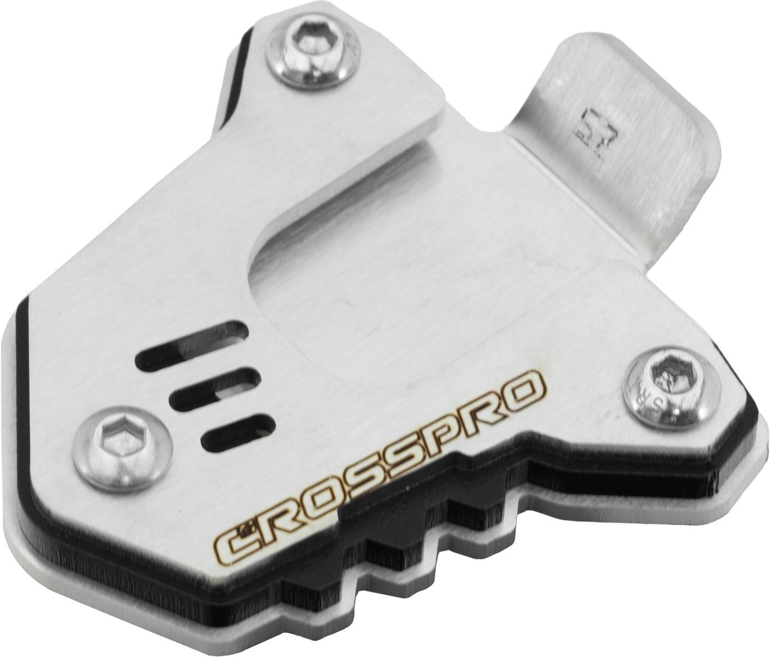 Crosspro jatke sivujalustalle (musta / harjattua ruostumatonta terästä) Honda CB 500 X (19-23) / NX 500 (24-)