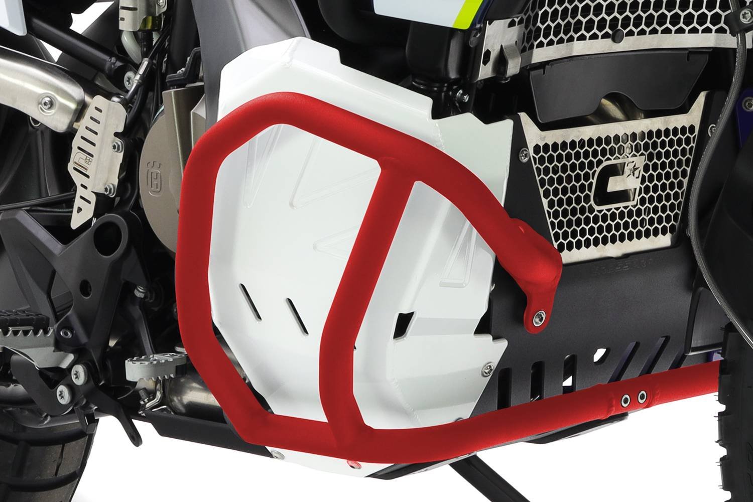 Crosspro Aluminium Lower Crash Bar (red) Husqvarna Norden 901 (22-), Compatible with OEM Skid Plate
