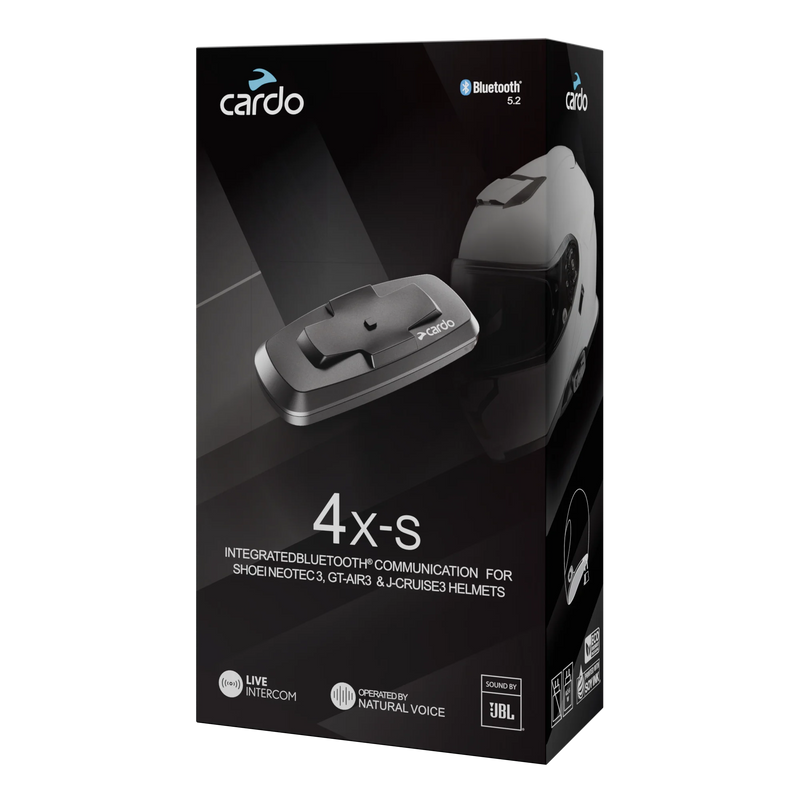 Cardo 4X-S wireless handsfree intercom for Shoei Gen 3 helmets
