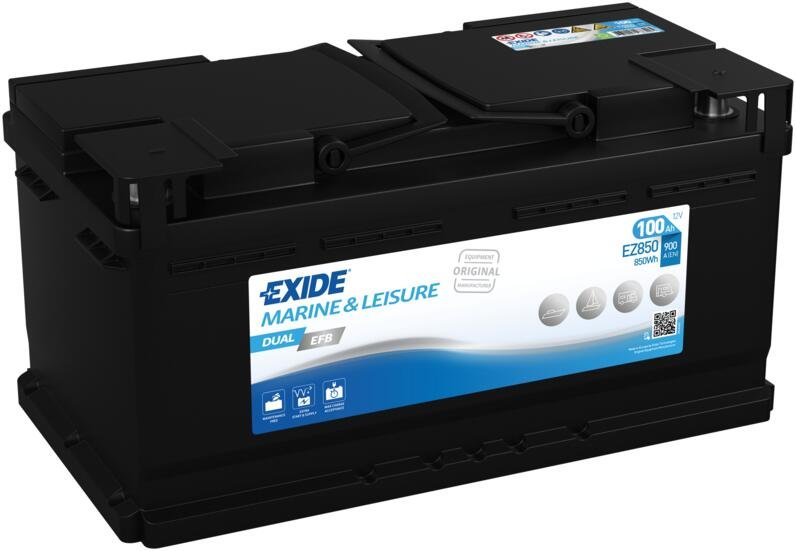 Exide DUAL EFB EZ850 12V 100Ah 900CCA Marine & Leisure aku