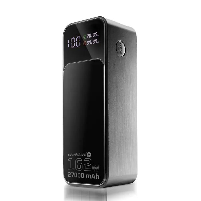Everactive EB-27Q Ultra varavirtalähde 27000mAh 162,5W, 1x USB + 2x USB-C, taskulampulla