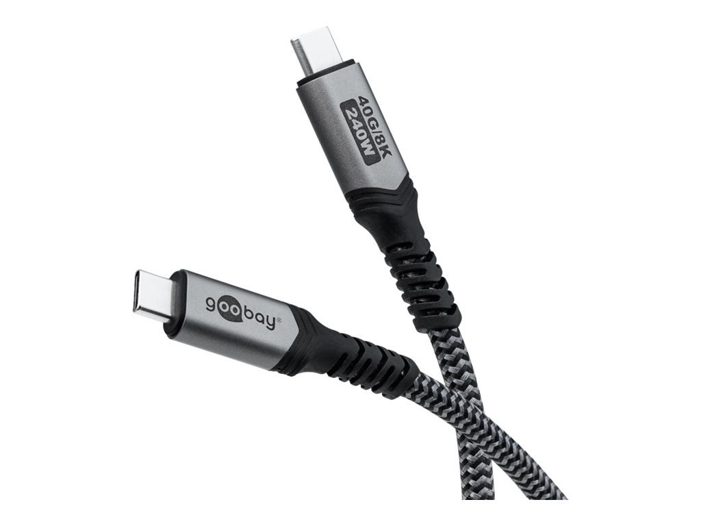 Goobay USB C Cable with Textile Sheath USB4 240 W 40 Gbit/s Power Delivery 1.5 m