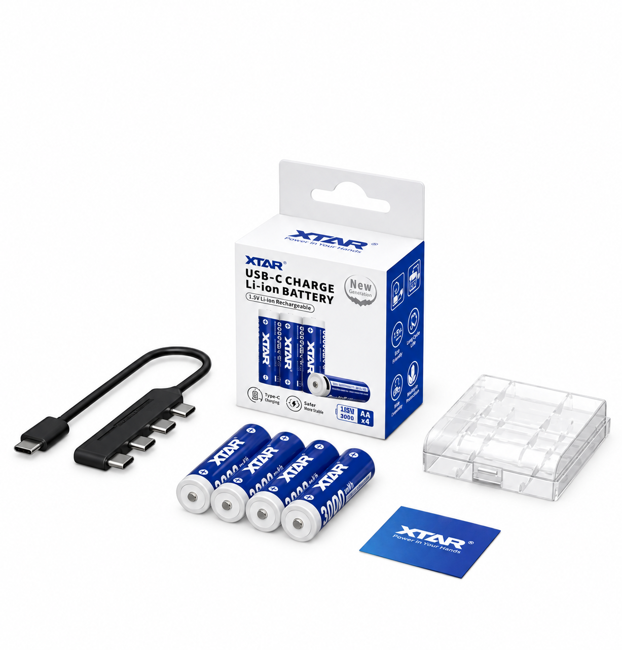XTAR R6 / AA 1.5V Li-ion 3000mAh USB-C laetav kaitsmega aku