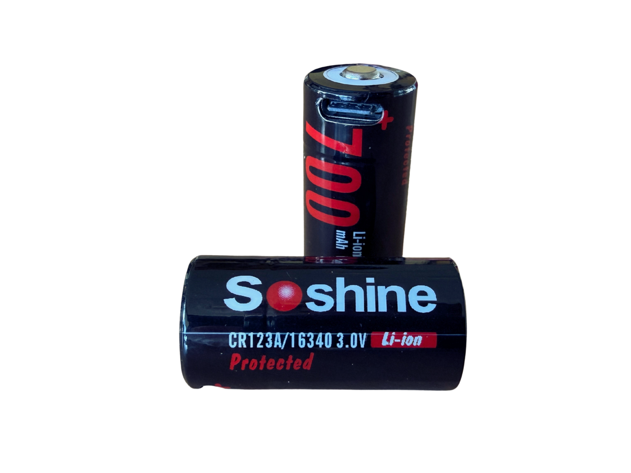 Soshine CR123A 3V Lithium Battery, USB-C Rechargeable 2pcs