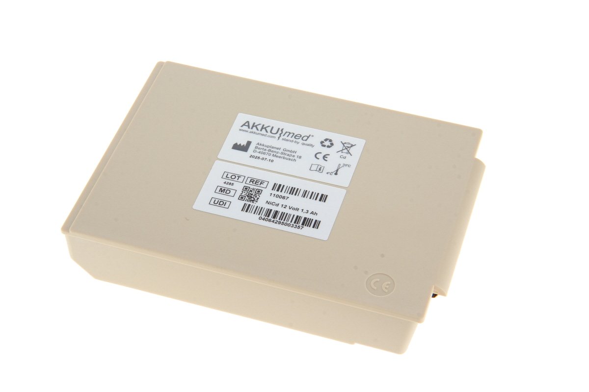AKKUmed NC battery suitable for Physio Control defibrillator Lifepak 5, 10, 12, 250 monitor