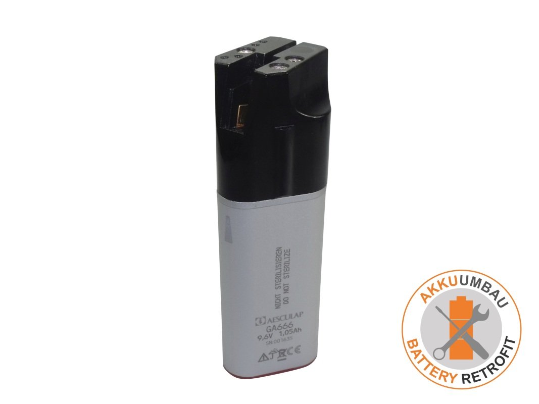 AKKUmed NiMH battery retrofit suitable for Aesculap Acculan GA666