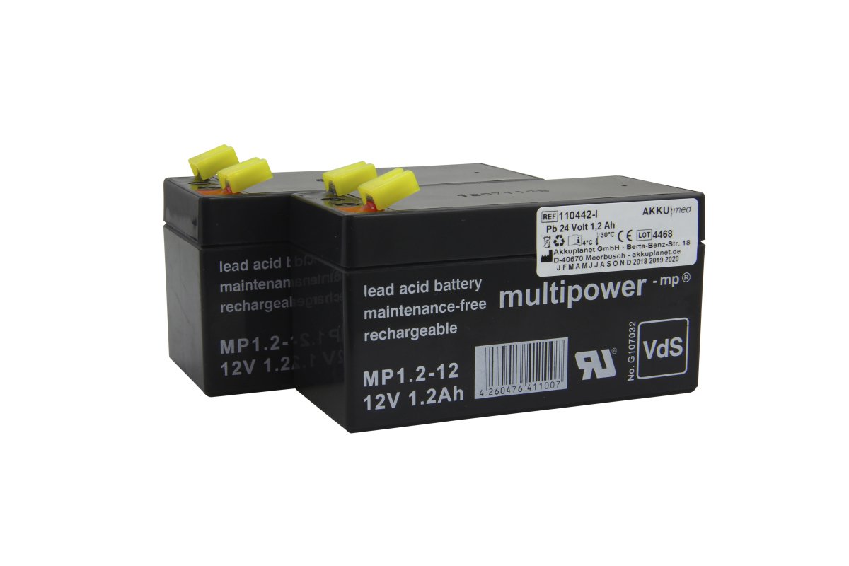 AKKUmed svina-skābes akumulators 1200mAh Hill-Rom Evolution MA2B, MA8A un MA8B slimnīcas gultām