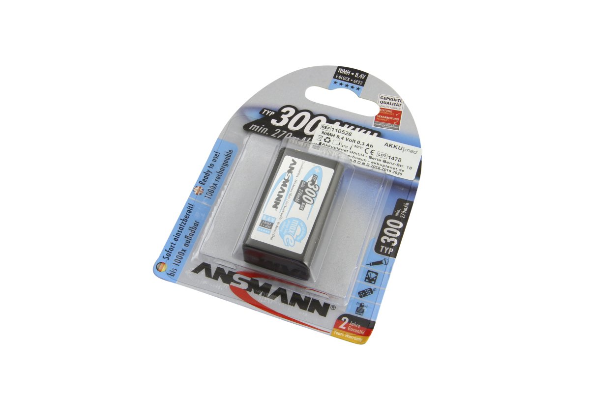 AKKUmed NiMH 300mAh akku Sonotechnik SonoDop 3000 -taskudoppleriin