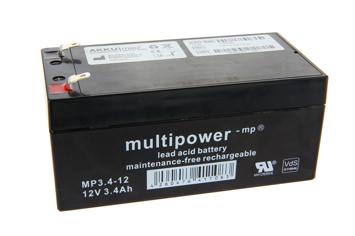 AKKUmed lead-battery suitable for DrĆ¤ger vent Evita 4, 07895315200, 1841416