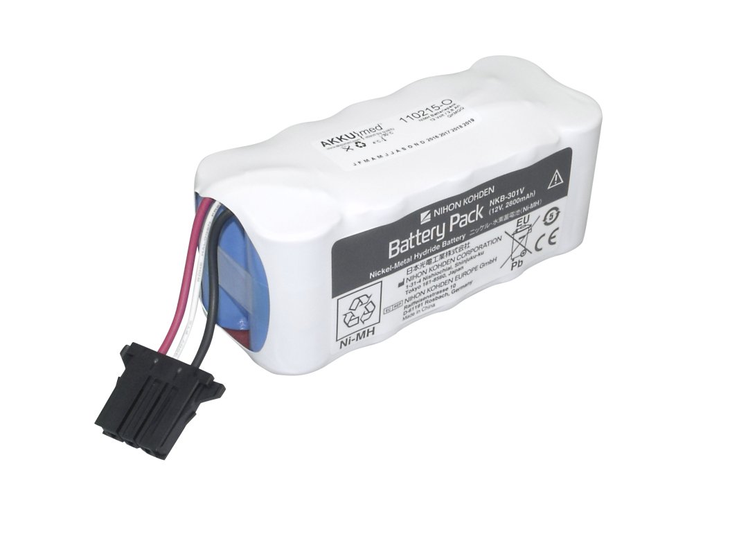 Oriģinālais NiMH 2800mAh akumulators Nihon Kohden TEC5500, TEC5521, TEC5531 un TEC7621 defibrilatoriem