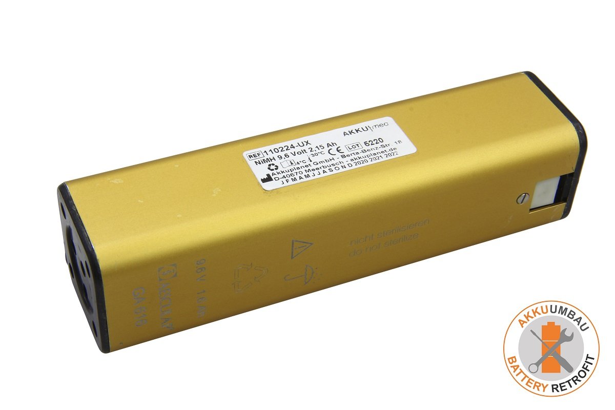 AKKUmed NiMH battery retrofit suitable for Aesculap Acculan II GA616