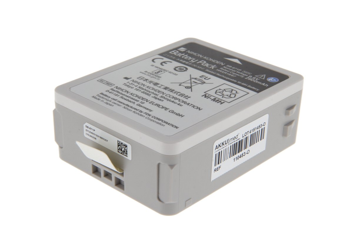 Alkuperäinen NiMH 2900mAh akku Nihon Kohden BSM 3000, 6000, 6300, 650 ja 6700 -monitoreihin (X075, SB-671P)