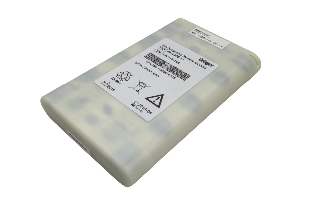 Alkuperäinen NiMH-akku Dräger Babylog VN500 -hengityslaitteeseen ja C700 -monitoriin (8415290-08)