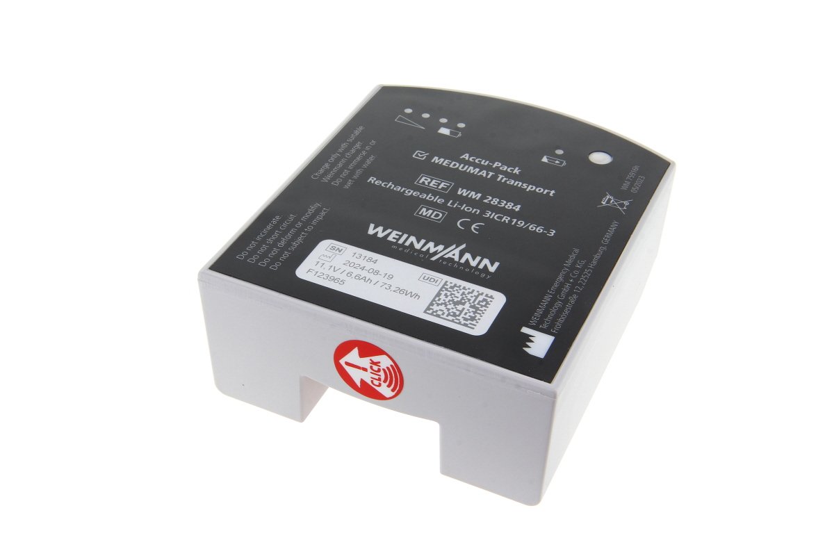 Oriģinālais Li-ion 6450mAh akumulators Weinmann MEDUMAT Transport plaušu ventilācijas aparātam (WM28384)