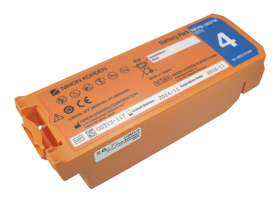 Oriģinālā litija baterija 2800mAh Nihon Kohden CardioLife AED2100 defibrilatoram (sākot ar sērijas numuru 5001)