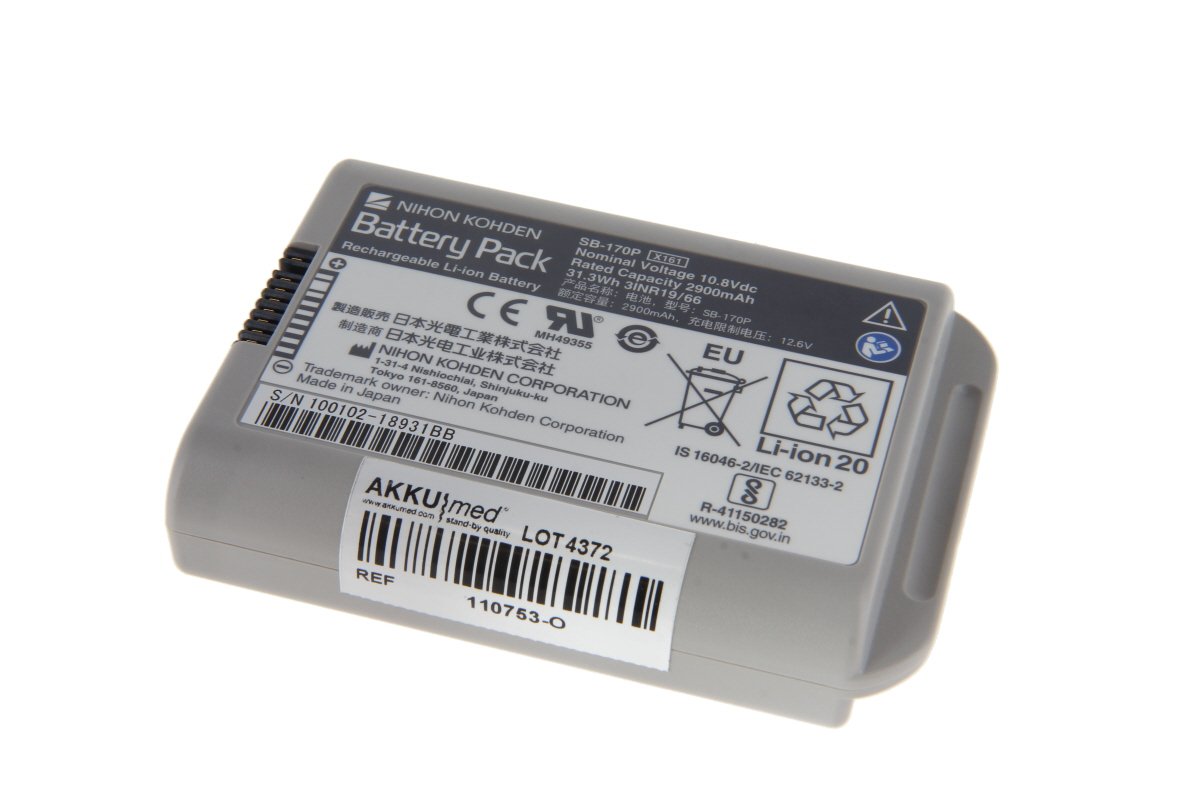 Alkuperäinen Li-ion 2900mAh akku Nihon Kohden LifeScope PT BSM-1700 -potilasmonitoriin (X161, SB-170P)